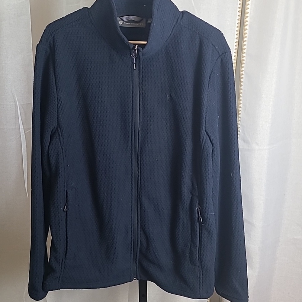 Free Country Brick Fleece Zip Front Fleece Blue Size Med. NEW